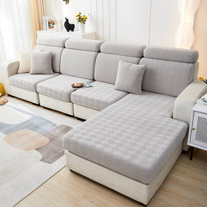 Gris clair - Housse de coussin d'assise pour canapé - Motif laine