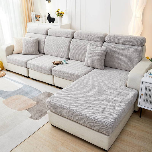 Gris clair - Housse de coussin d'assise pour canapé - Motif laine