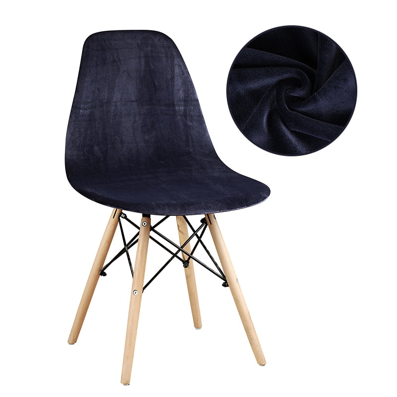 Housse de Chaise Scandinave Velours Bleu Marine - Élégance & Confort Intemporel