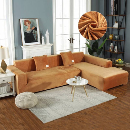Housse de Canapé d'Angle <br/> Velours - Doré