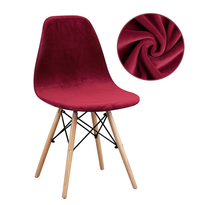 Housse de Chaise Scandinave Velours - Rouge - Décoration et Rénovation