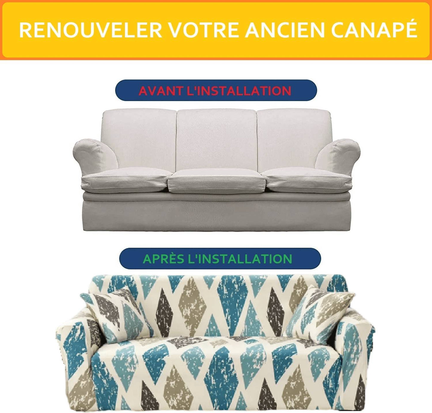 Housse de Canapé avec Appui Tête Amovible - Design Moderne