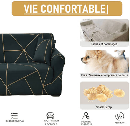 Housse de Canapé avec Appui Tête Amovible - Protection Optimale