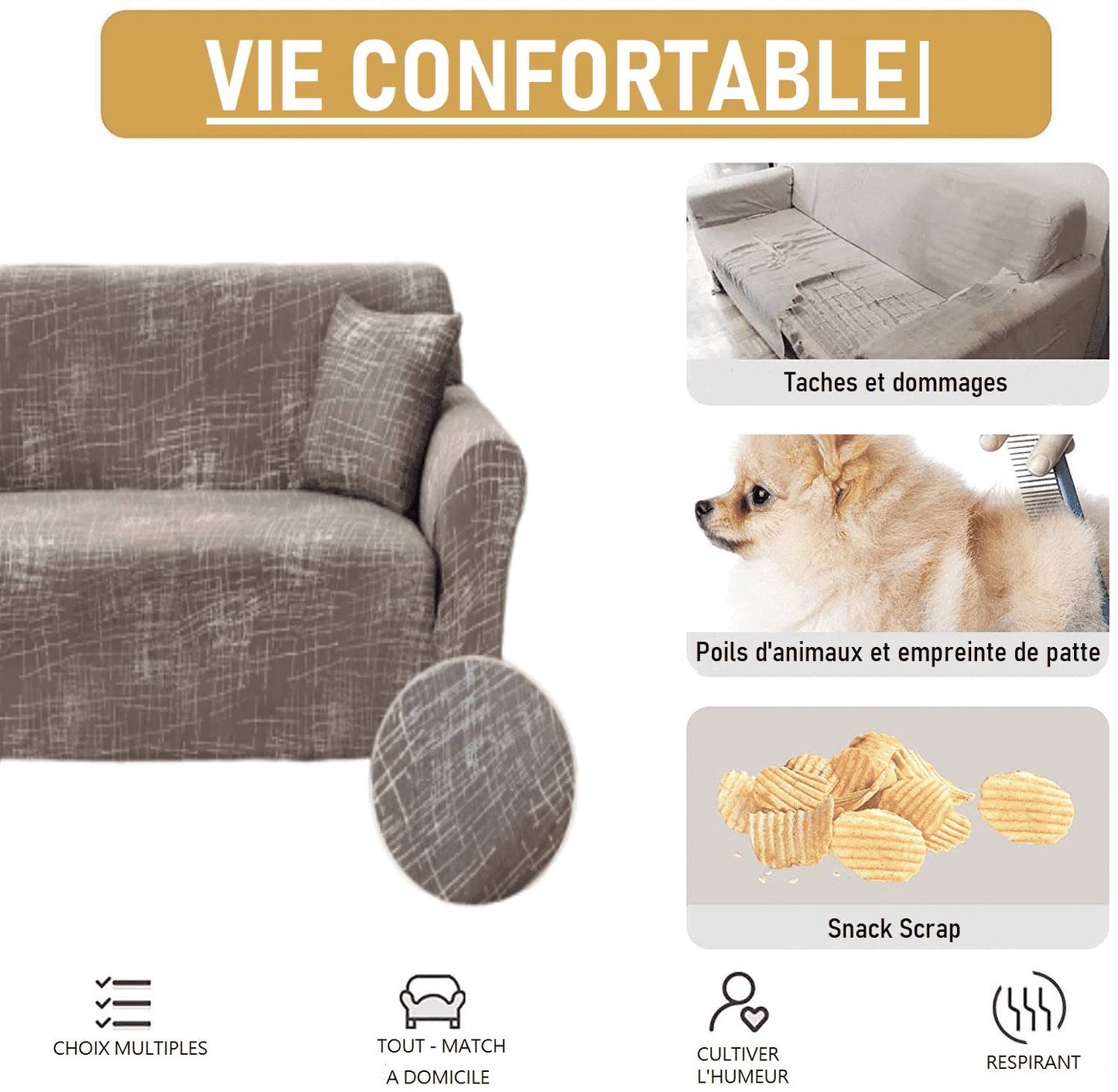 Housse de Canapé avec Accoudoir - Siempre