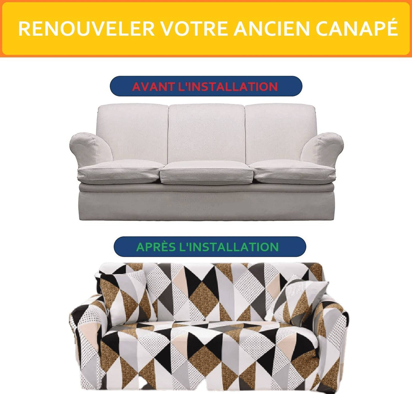 Housse de Canapé d'Angle - Coffe