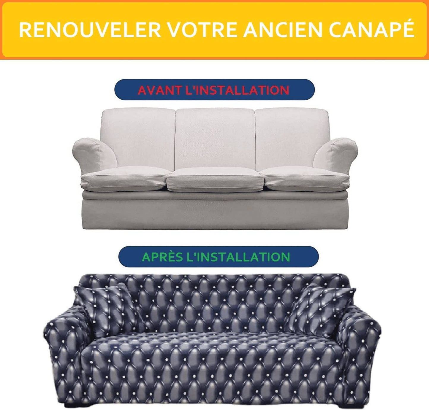 Housse de Canapé avec Accoudoir - Kaki