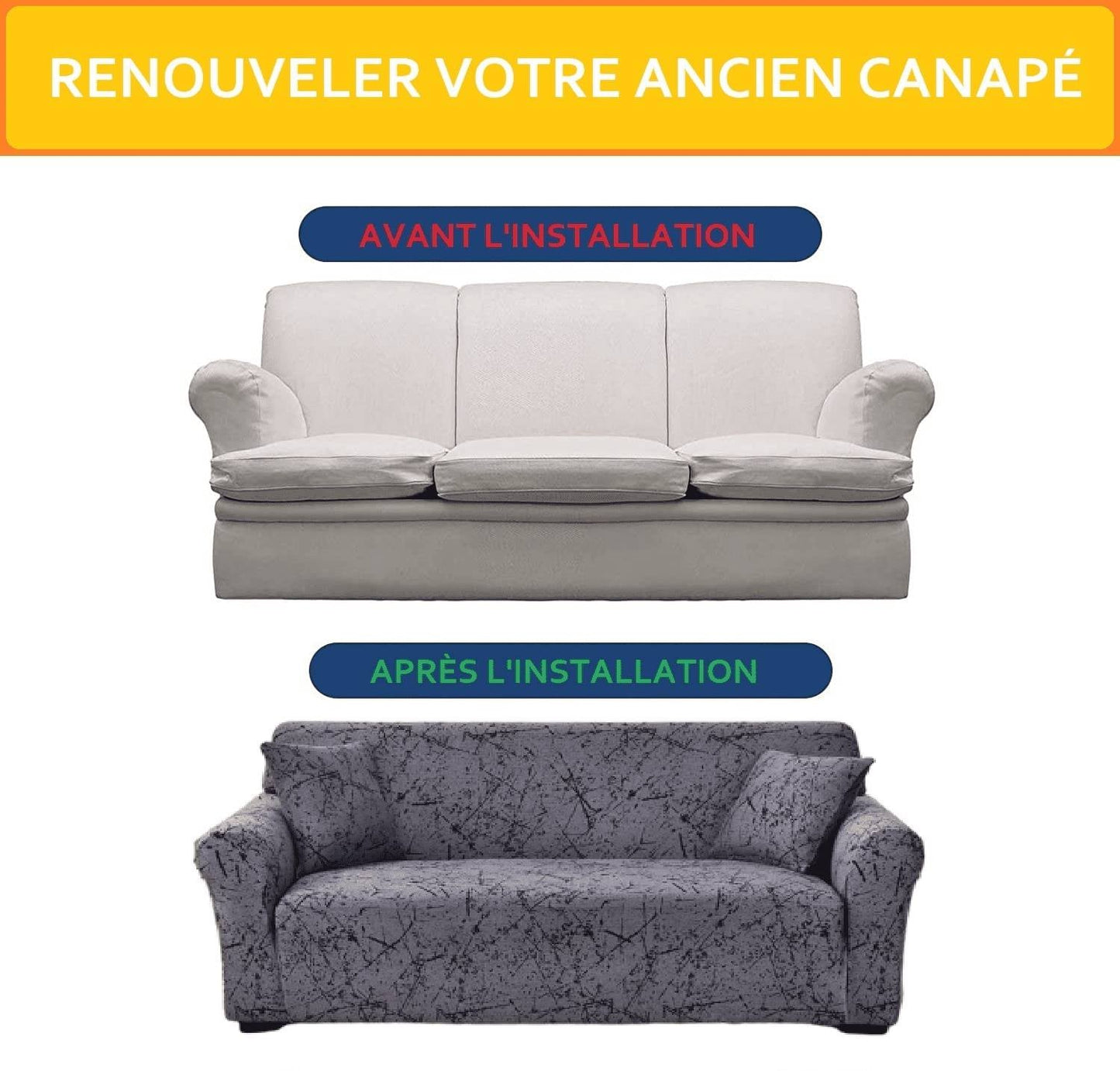 Housse de Canapé d'Angle - Acier Moderne