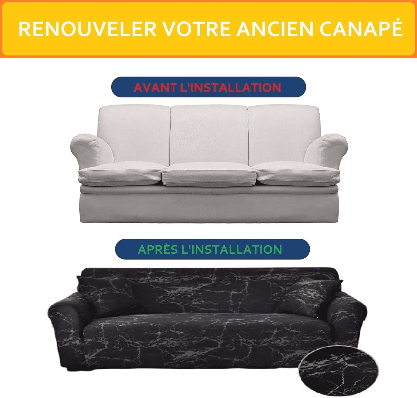 Housse de Canapé avec Tête Appui Amovible - Motifs Géométrique & Moderne
