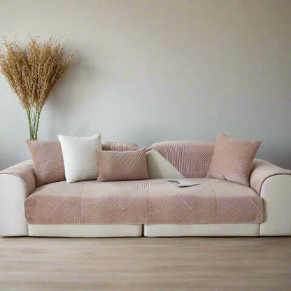 Housse de Fauteuil et Canapé Matelassée Beige – Élégance Discrète et Protection Antidérapante