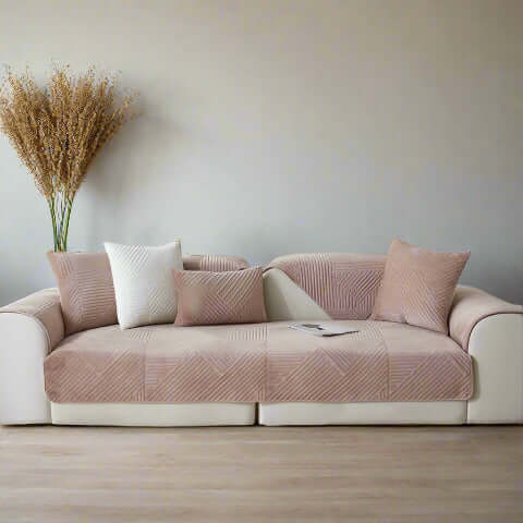 Housse de Fauteuil et Canapé Matelassée Beige – Élégance Discrète et Protection Antidérapante