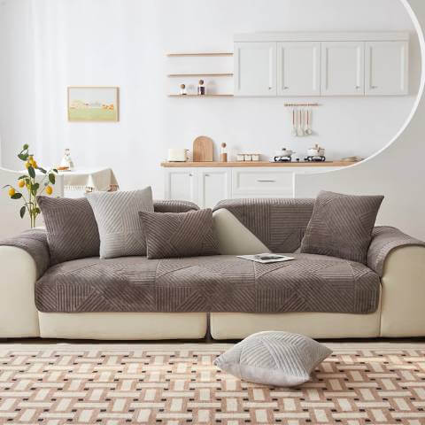 Housse de Fauteuil Antidérapante et Imperméable - Style Moderne Gris Foncé