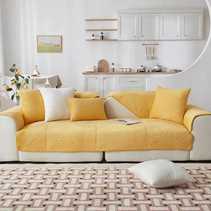 Housse de Fauteuil Matelassée Jaune Moutarde – Élégance et Protection pour Votre Salon