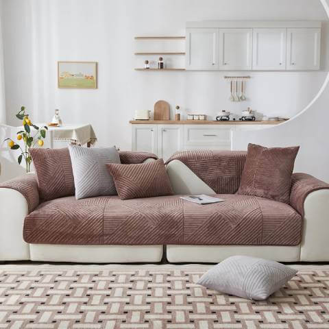 Housse de Fauteuil et Canapé Matelassée Marron – Élégance et Protection