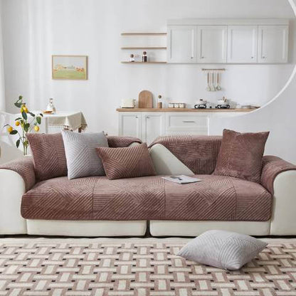 Housse de Fauteuil et Canapé Matelassée Marron – Élégance et Protection