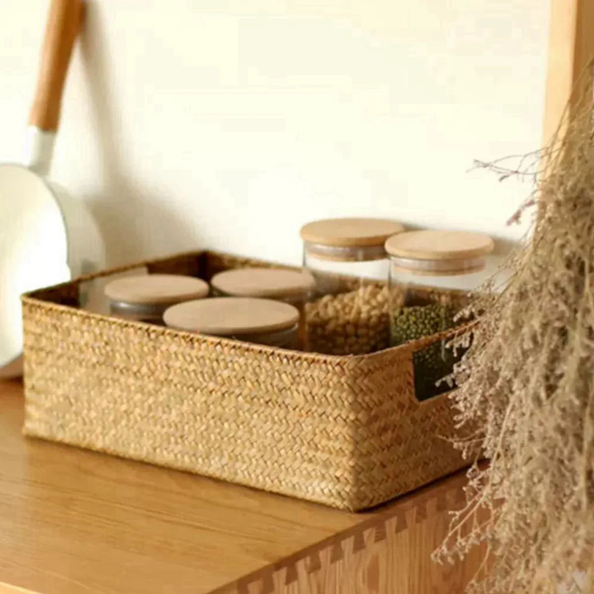 Panier À Linge - Jonc Naturel, Tressé