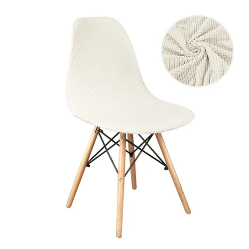 Housse de Chaise Scandinave en Tissu Jacquard Blanc