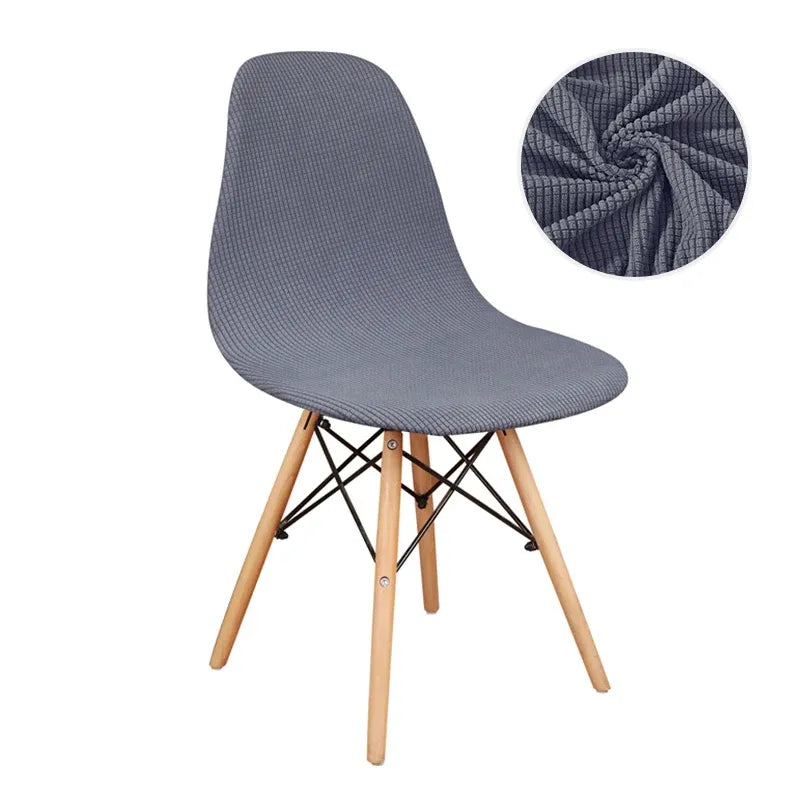 Housse de Chaise Scandinave en Tissu Jacquard Gris