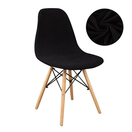 Housse de Chaise Scandinave en Tissu Jacquard Noir