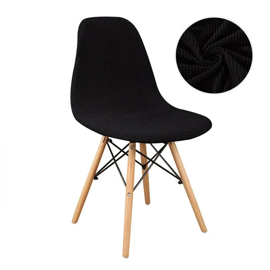 Housse de Chaise Scandinave en Tissu Jacquard Noir