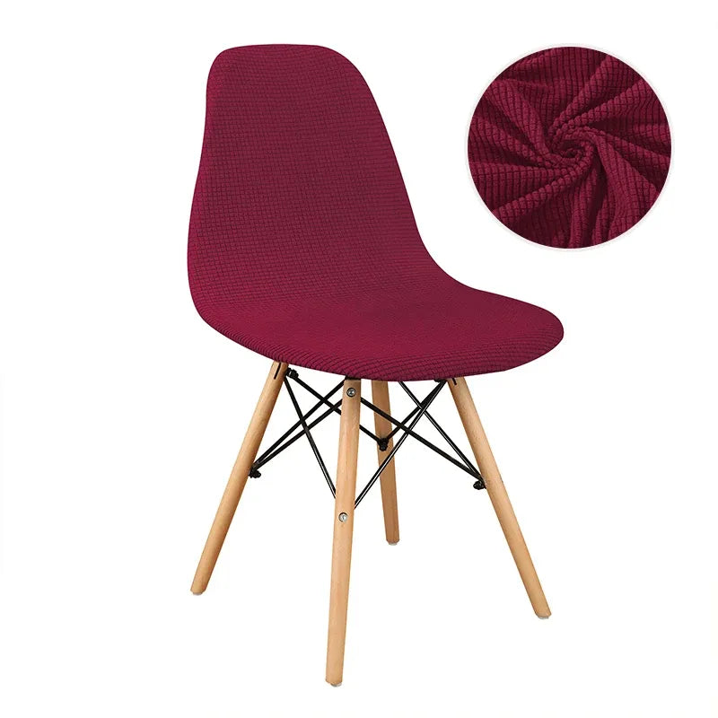 Housse de Chaise Scandinave en Tissu Jacquard Rouge
