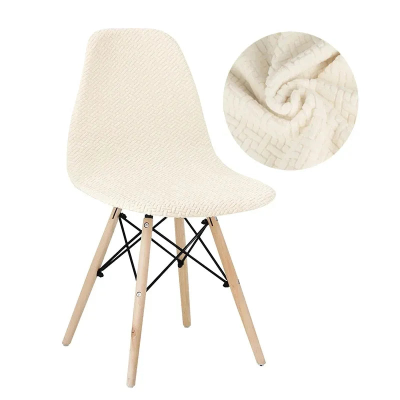 Housse de Chaise Scandinave en Tissu Jacquard Premium Ivory