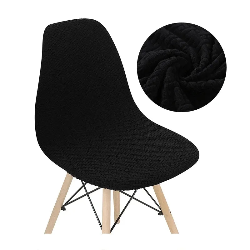 Housse de Chaise Scandinave en Tissu Jacquard Premium Noir