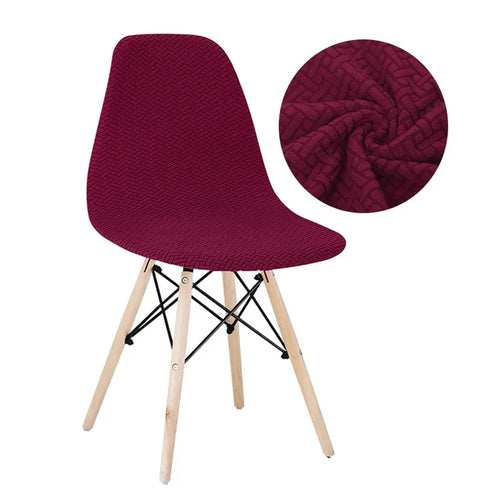 Housse de Chaise Scandinave en Tissu Jacquard Premium Rouge