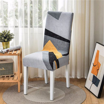 Housse de Chaise Grand Dossier Motifs Géométrique - Design Moderne et Élégant