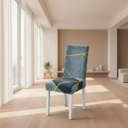 Housse de Chaise Grand Dossier Motifs Géométrique - Tissu Doux & Taille Universelle