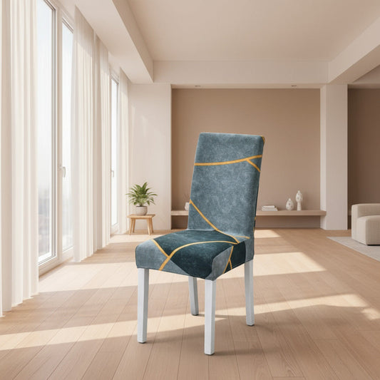 Housse de Chaise Grand Dossier Motifs Géométrique - Tissu Doux & Taille Universelle