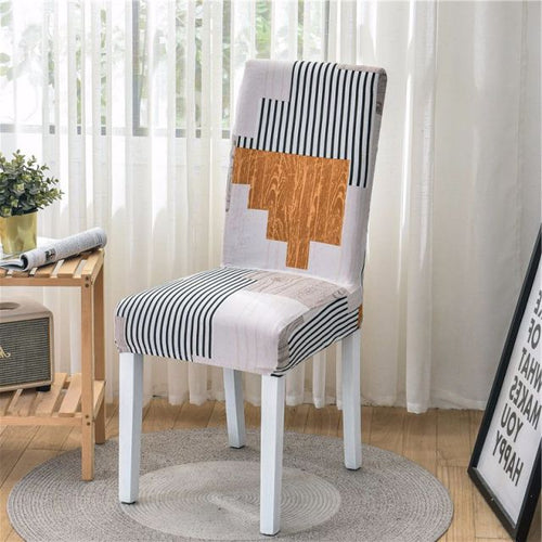 Housse de Chaise Grand Dossier Extensible - Motifs Géométrique et Moderne