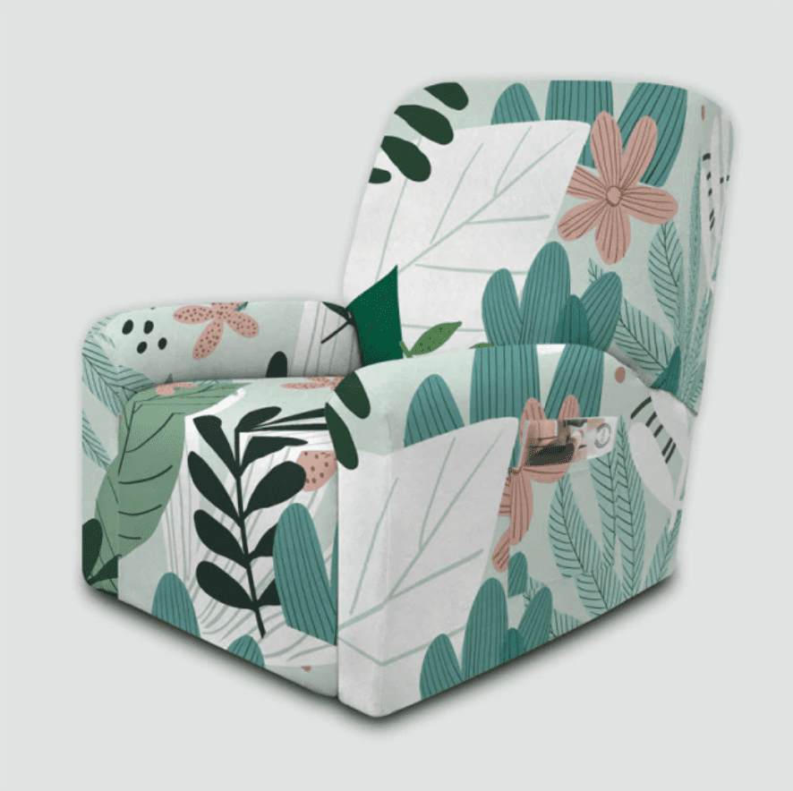 Housse fauteuil <br> Fleuri Vert