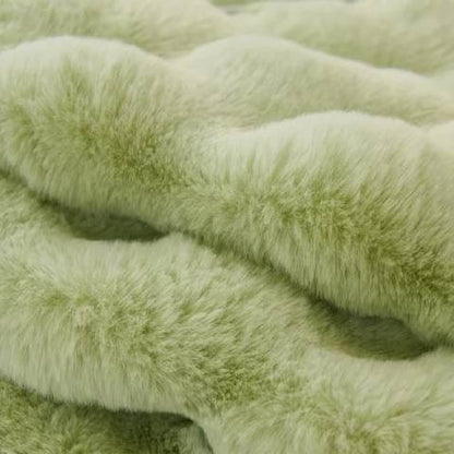 Housse de Canapé Ultra Douce en Fausse Fourrure - Vert Menthe