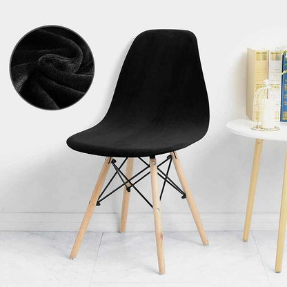 Housse Extensible de Chaise <br/> Scandinave Velours - Noir