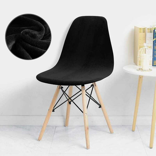 Housse Extensible de Chaise <br/> Scandinave Velours - Noir