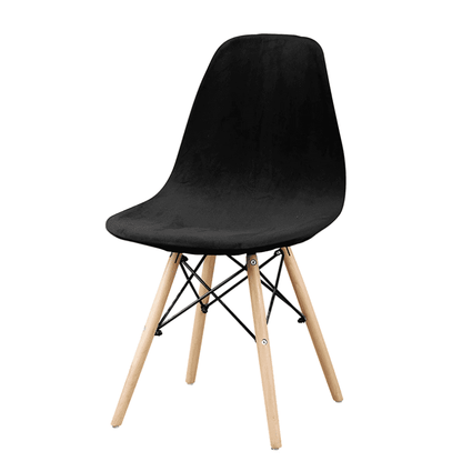 Housse Extensible de Chaise <br/> Scandinave Velours - Noir