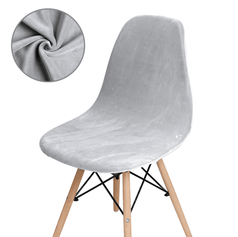 Housse de chaise scandinave velours gris - Housse de chaise velours