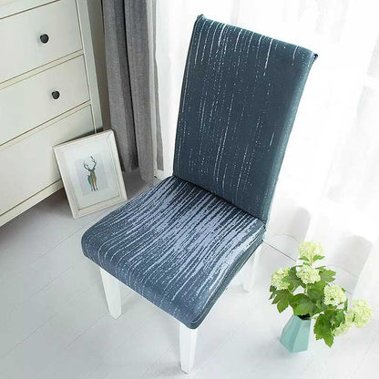 Housse de Chaise Extensible à Motifs Modernes - Style Scandinave Gris Foncé