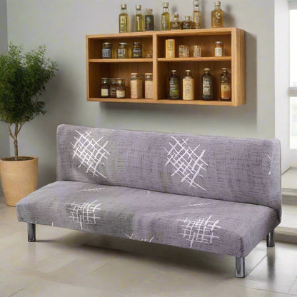 Housse de Clic Clac Moderne et Elégante - Tissu Extensible Gris à Motifs Blancs