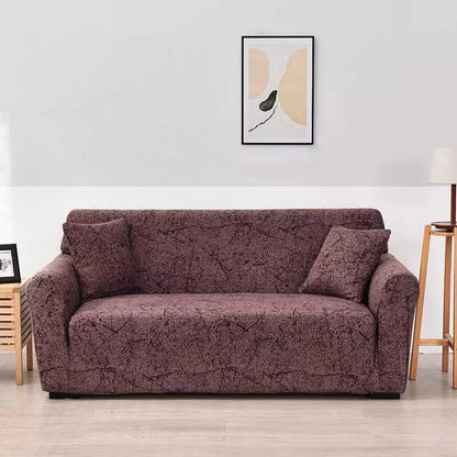 Housse Canapé d'angle Universelle Marron - Motifs Géométrique & Moderne