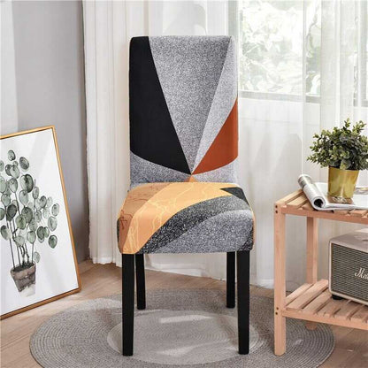 Housse de Chaise Extensible Design Géométrique - Moderne & Universelle pour Salle à Manger