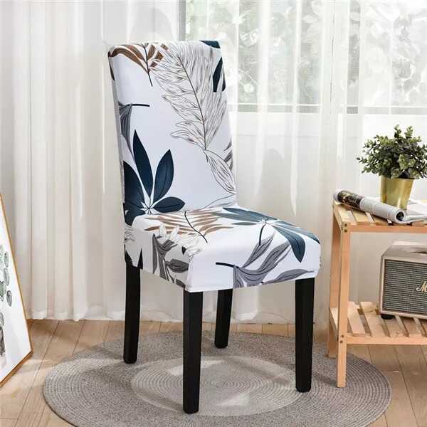 Housse de Chaise à Motifs Feuilles Tropical - Universelle, Moderne & Lavable