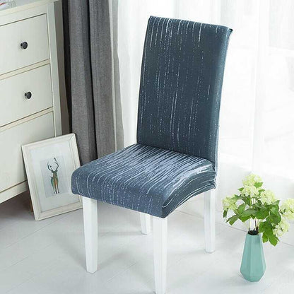Housse de Chaise Extensible à Motifs Modernes - Style Scandinave Gris Foncé