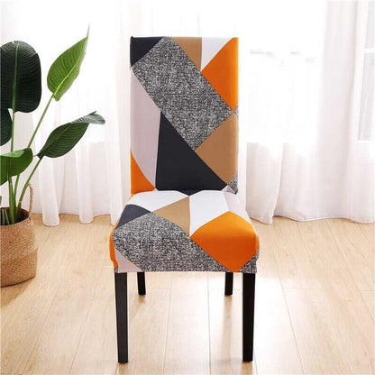 Housse de Chaise Extensible Motif Géométrique - Style Scandinave Multicolor