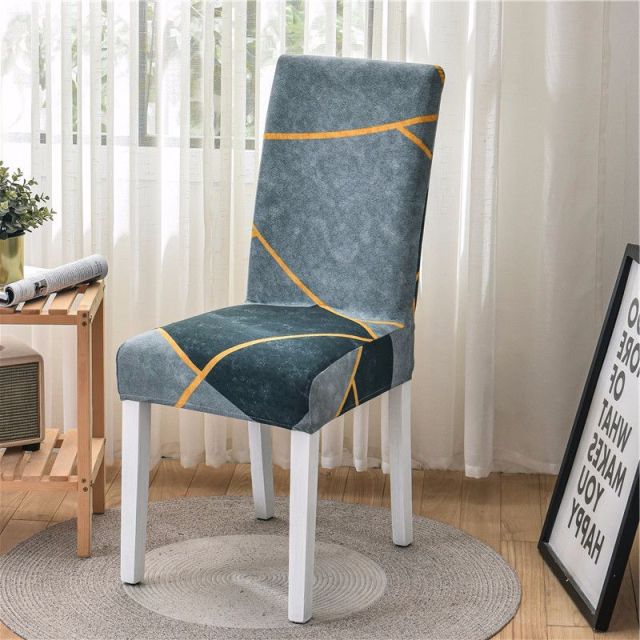 Housse de Chaise Grand Dossier Motifs Géométrique - Tissu Doux & Taille Universelle