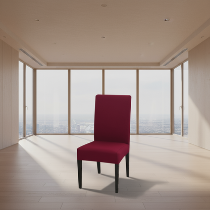 Housse de Chaise Grand Dossier Rouge - Tissu Épais et Doux