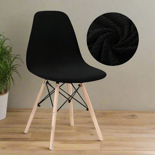Housse de Chaise Scandinave Extensible Noir - Décoration Élégante et protection Optimale