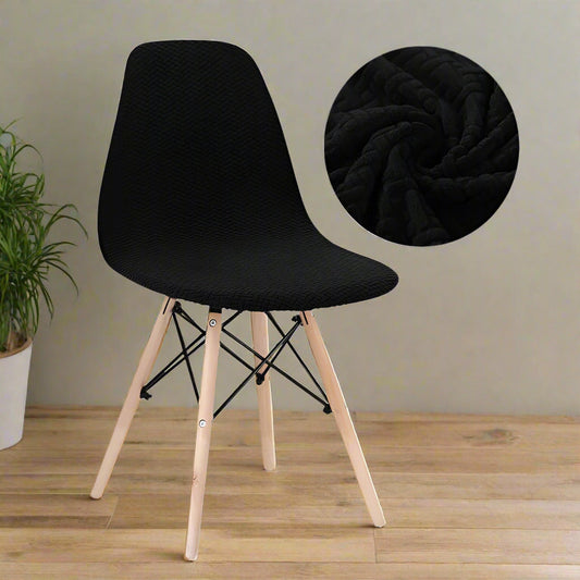 Housse de Chaise Scandinave Extensible Noir - Décoration Élégante et protection Optimale