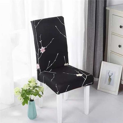 Housse de Chaise Extensible à Motifs Modernes - Style Scandinave Noir