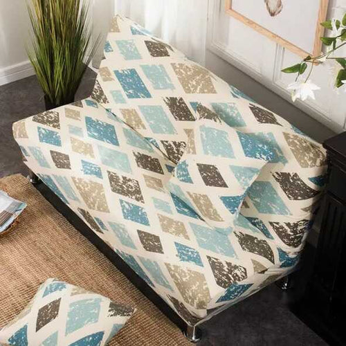 Housse de Clic Clac Motif Géométrique - Tons Bleu, Beige et Taupe